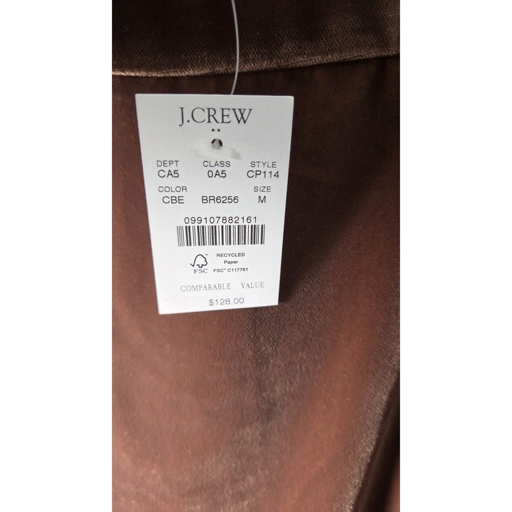 J Crew‎ Velvet Midi Copper Brown Western Boho Minimalist Midi Skirt Size Medium - Picture 3 of 6
